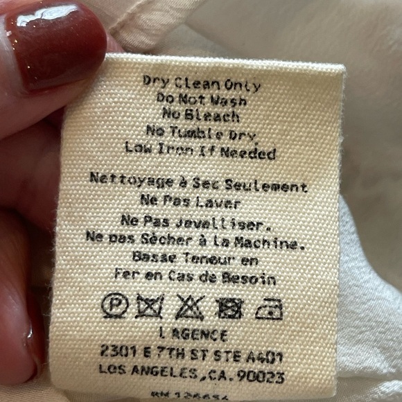 L'AGENCE Jane Blush and Cream Snake Print Camisole, 100% Silk, Size XS - Picture 7 of 14